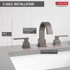 DELTA FAUCET Delta 3553LF-SS Two Handle Widespread Bathroom Faucet