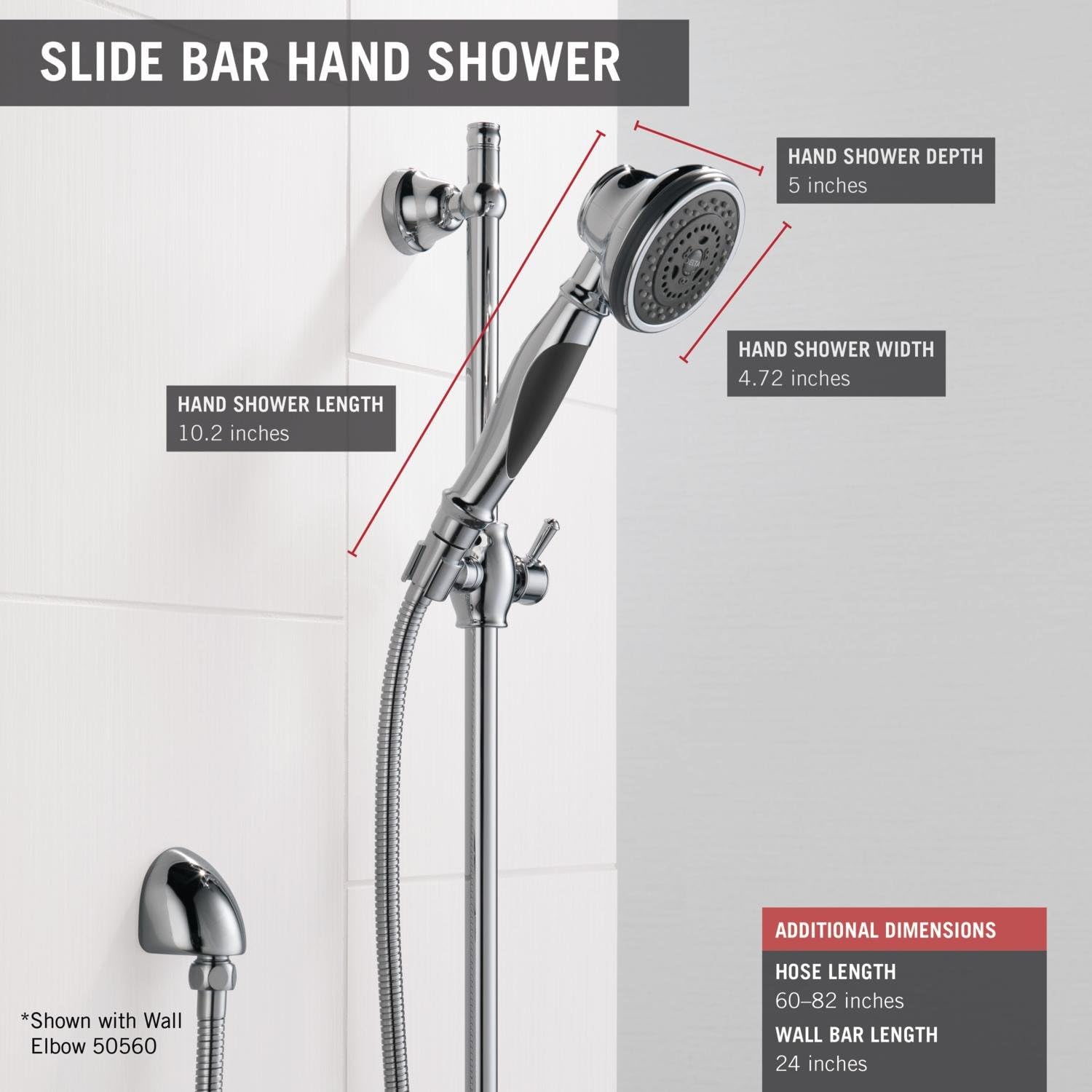 DELTA FAUCET Delta Faucet 57021 Slide Bar Handshower Chrome