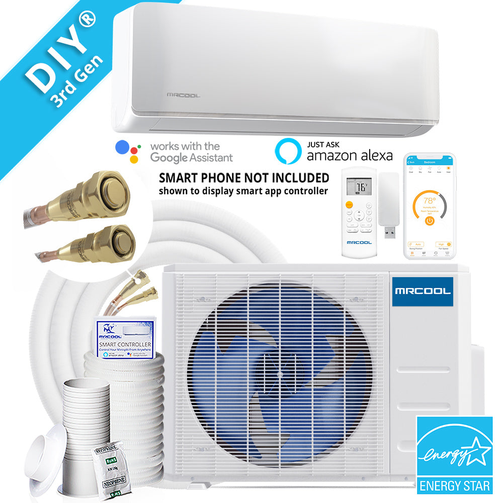 MRCOOL MRCOOL DIY-24-HP-230B25 - Energy Star 24K BTU Heat Pump Condenser & Wall Mount Air Handler 230 volt 20 SEER with Enhanced WiFi and 25ft Lineset System