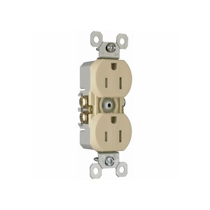 LEGRAND Pass & Seymour 3232TRI Duplex Grounding Tamper Resistant Straight Blade Receptacle 125 VAC 15 A 2 Poles 3 Wires