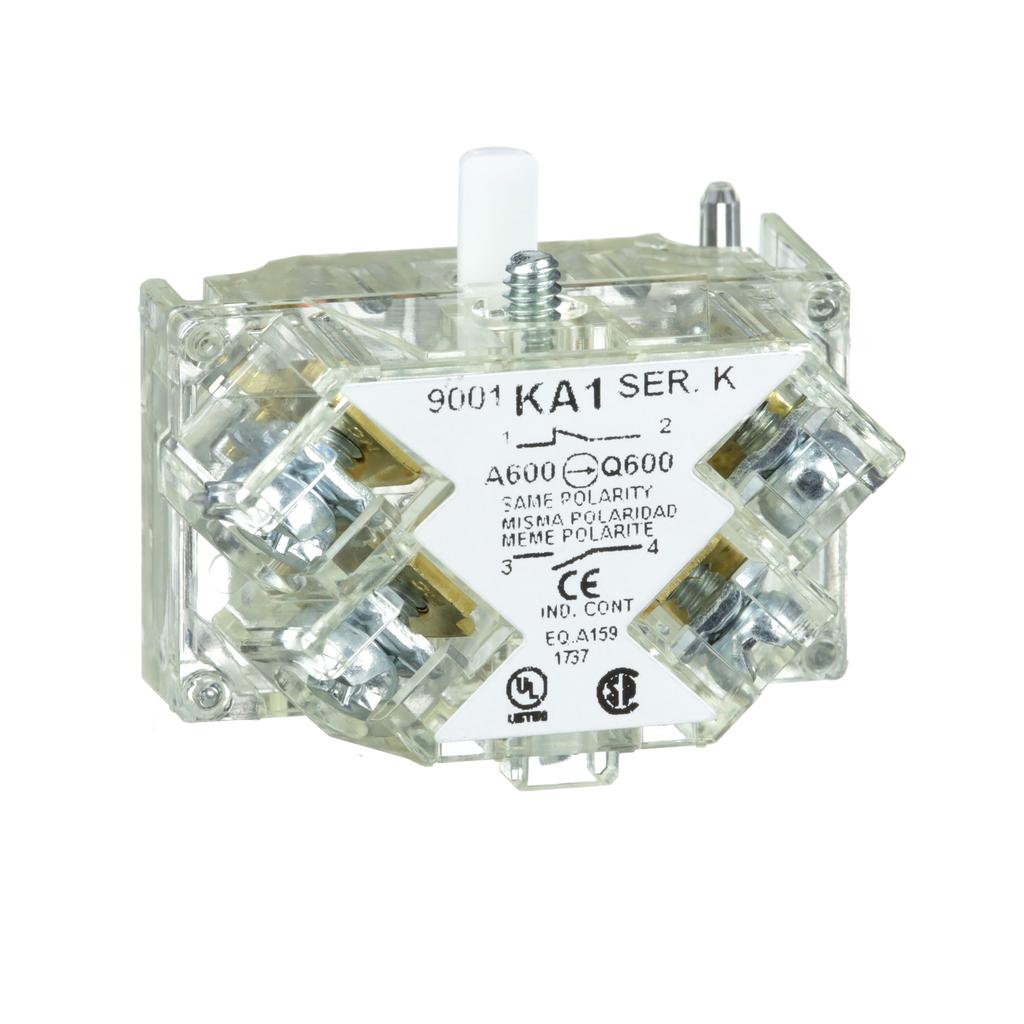 SCHNEIDER ELECTRIC Square D 9001KA1 Pushbutton Contact Block 600 VAC 10 Amp 1NO 1NC