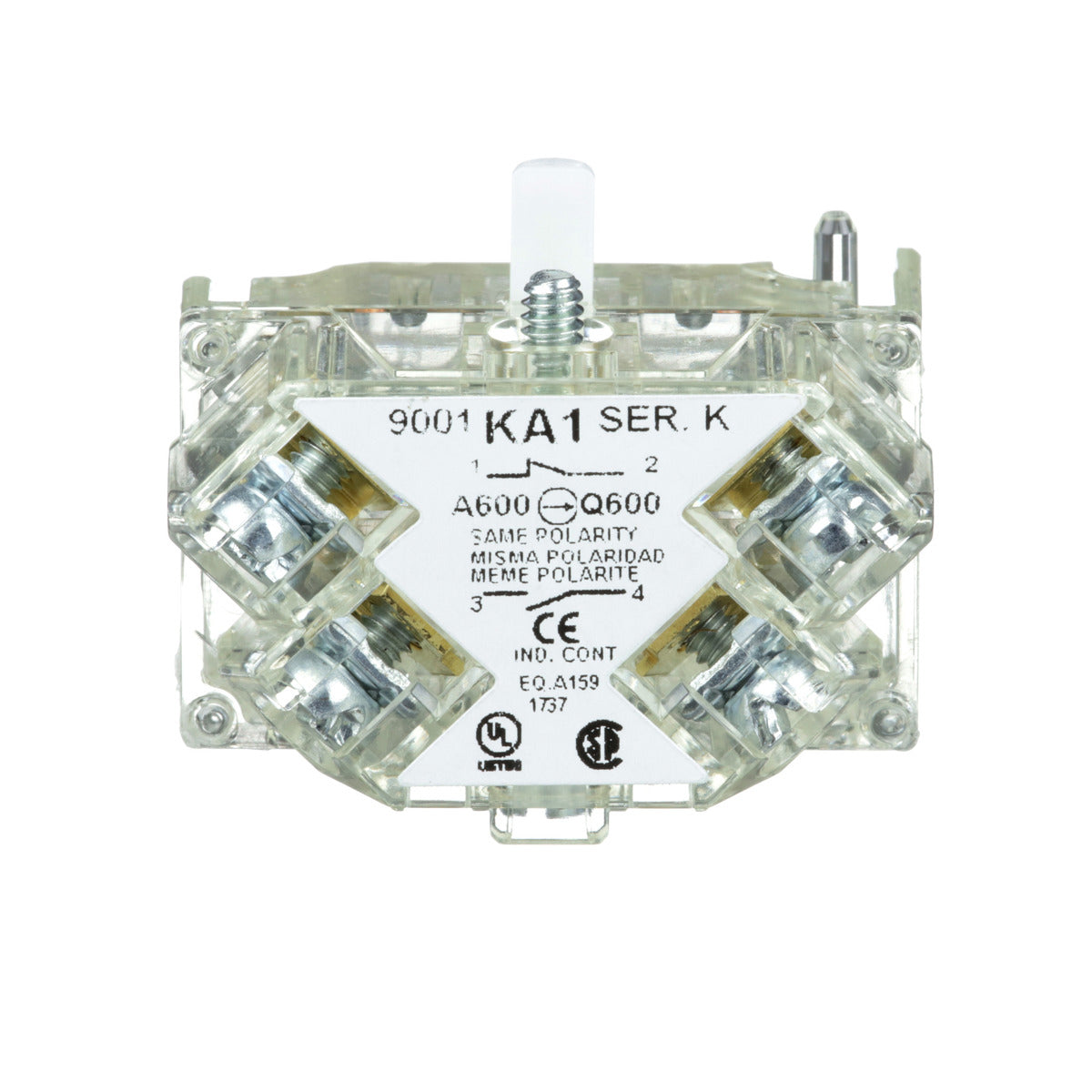 SCHNEIDER ELECTRIC Square D 9001KA1 Pushbutton Contact Block 600 VAC 10 Amp 1NO 1NC