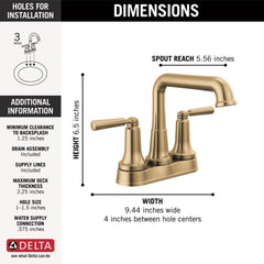 DELTA FAUCET Delta Faucet 2536-CZMPU-DST Two Handle Centerset Bathroom Sink Faucet