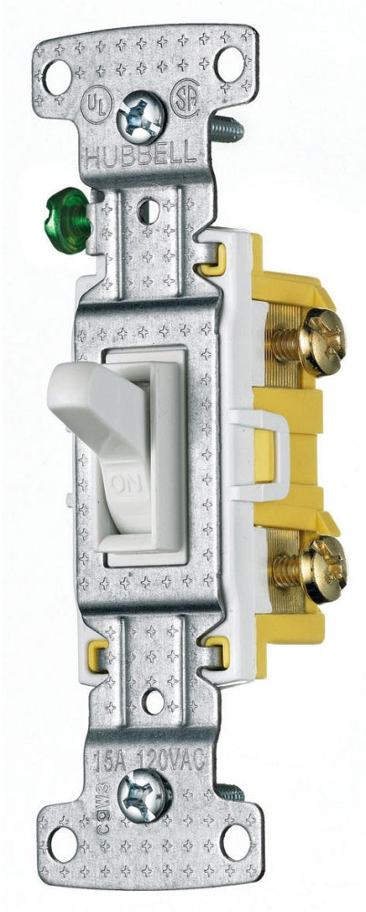 HUBBELL Hubbell Wiring Device-Kellems RS115W AC Switch 15A 120V Toggle Switch
