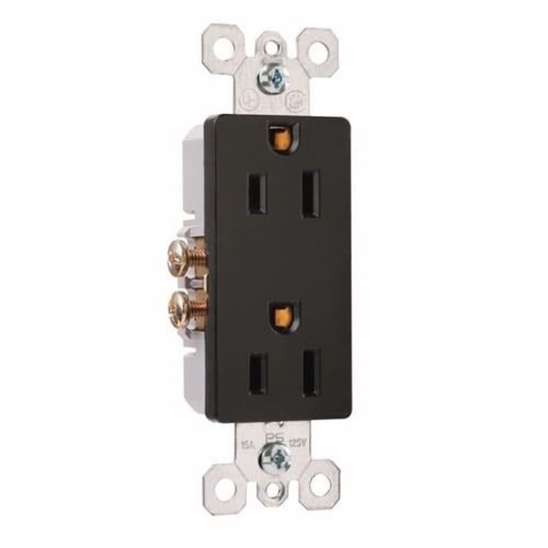 LEGRAND Legrand 885BK 15 Amp, 125 Volt, Straight Blade Receptacle, Black