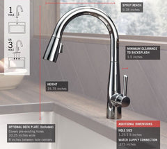 DELTA FAUCET Delta Faucet 9159-DST Trinsic Single Handle Pull Down Kitchen Faucet