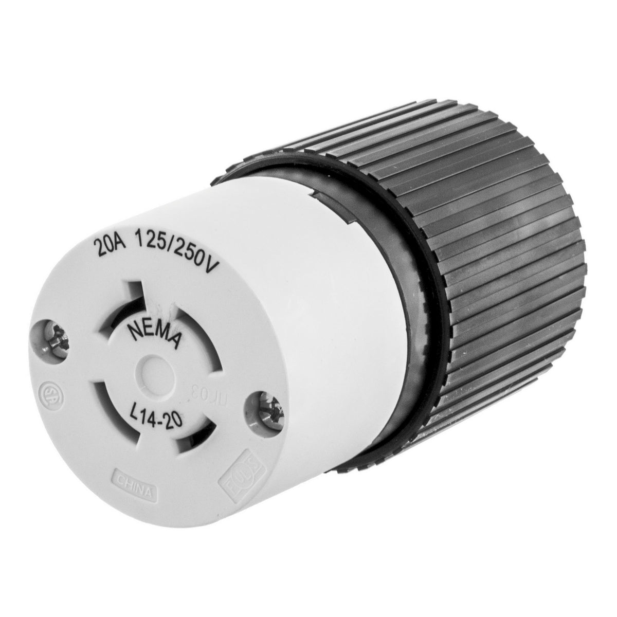 HUBBELL Hubbell Wiring Device-Kellems L1620C Hubbell-Pro 20Amp 3-Phase 480V Black Nylon Locking Connector Body