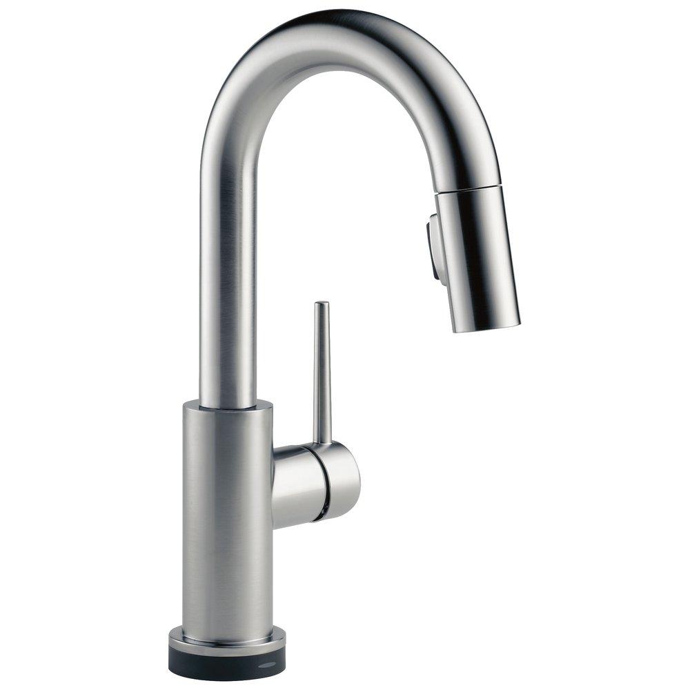 DELTA FAUCET Delta Faucet 9959T-AR-DST Trinsic Single Handle Pull Down Bar Faucet in Arctic Stainless