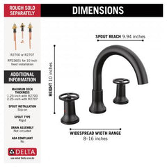 DELTA FAUCET DELTA T2758-BL Delta Trinsic®: Roman Tub Faucet Trim