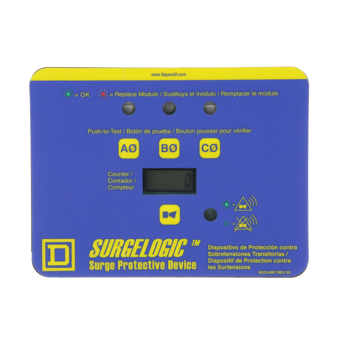 SCHNEIDER ELECTRIC Square D TVS3DSPHC Horizontal Surge Suppressor Diagnostic Display Panel