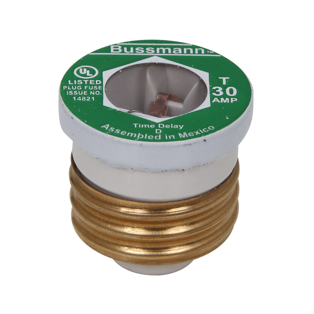 EATON Bussmann T-30 125vac 30amp Time-Delay Dual-Element Plug Fuse, Edison Base