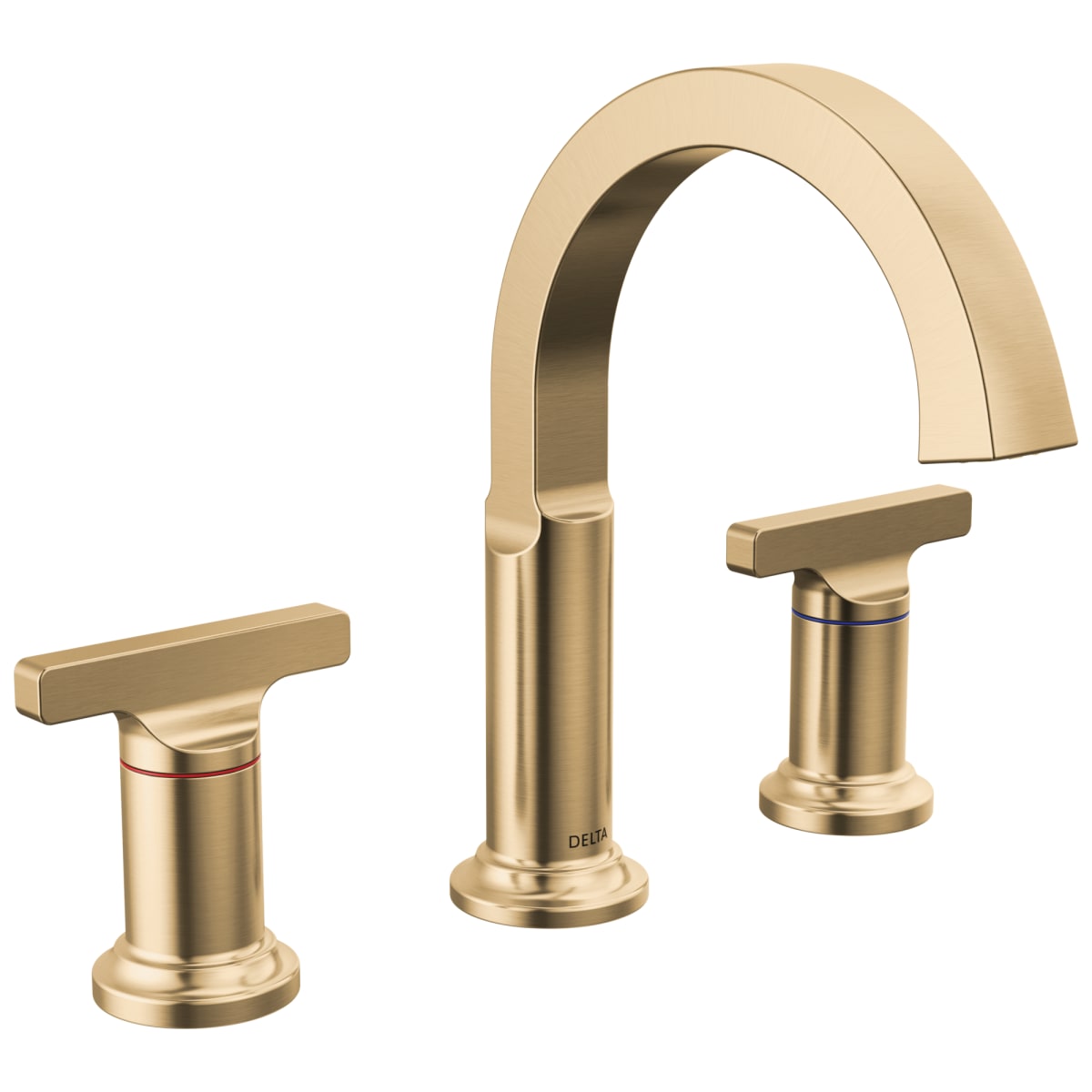 DELTA FAUCET Delta 355887-CZ-PR-DST Tetra Lavatory Faucet Widespread 4-16 Inch Spread 2 Lever ADA WaterSense Lumicoat Champagne Bronze