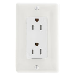HUBBELL WIRING Hubbell Wiring Device - Kellems RRD15SWTR TradeSelect, Straight Blade Devices, Residential Grade, Receptacles, Tamper Resistant Decorator Duplex, Self Grounding, 15A 125V, 2-Pole 3-Wire Grounding, 5-15R, White