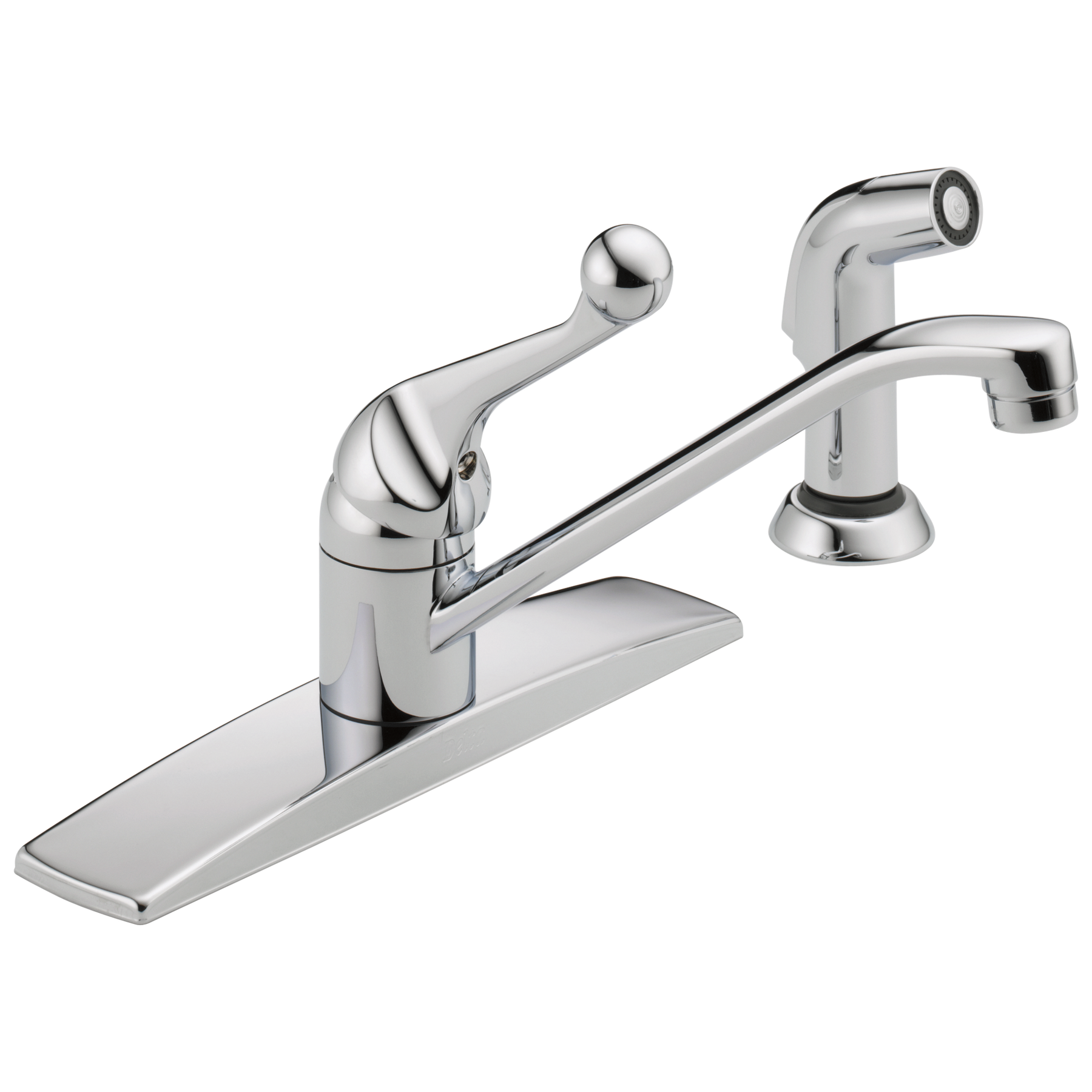 DELTA FAUCET Delta 400LF-WF Classic Single Handle Kitchen Faucet with Spray