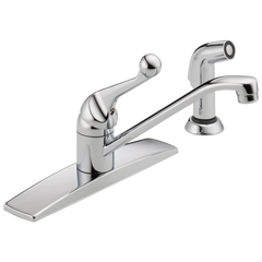 DELTA FAUCET Delta 400LF-WF Classic Single Handle Kitchen Faucet with Spray
