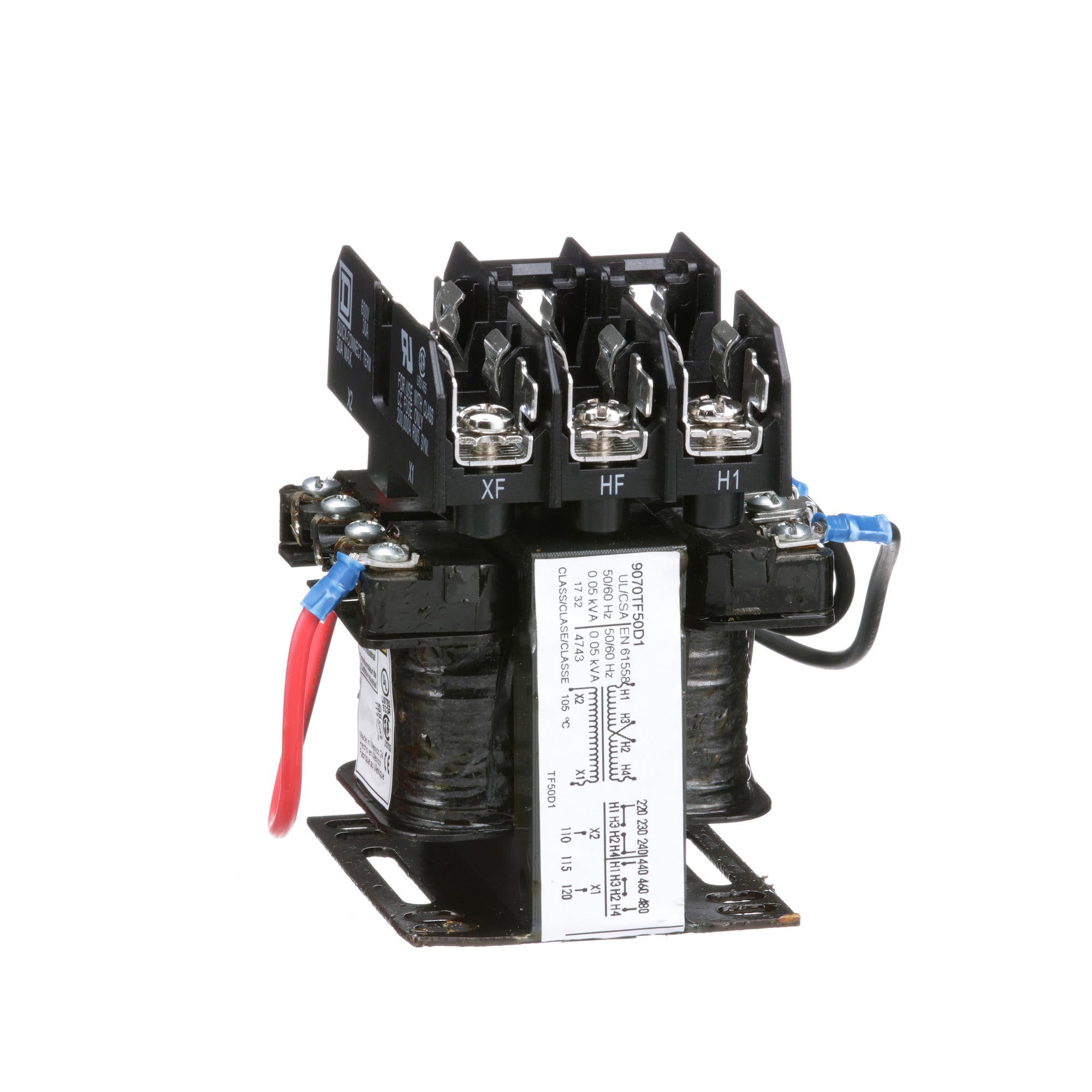 SCHNEIDER ELECTRIC Square D 9070TF50D1 Control Transformer 50 VA Primary 240 x 480 VAC Secondary 120 VAC 1-Phase