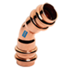 MUELLER STREAMLINE Mueller RP03012 ACR Press Copper 45 Elbow, 0.35 x 3/8 OD (P x P) Long Radius