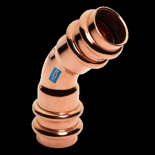 MUELLER STREAMLINE Mueller RP03012 ACR Press Copper 45 Elbow, 0.35 x 3/8 OD (P x P) Long Radius