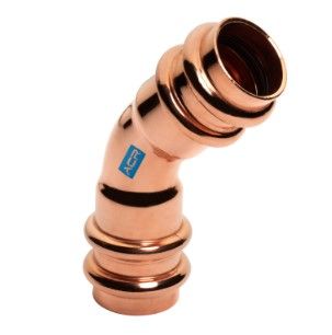 MUELLER STREAMLINE Mueller RP03012 ACR Press Copper 45 Elbow, 0.35 x 3/8 OD (P x P) Long Radius
