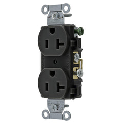 HUBBELL WIRING Wiring Device-Kellems CR20BLK 1-Phase Duplex Self-Grounding Standard Traditional Screw Mount