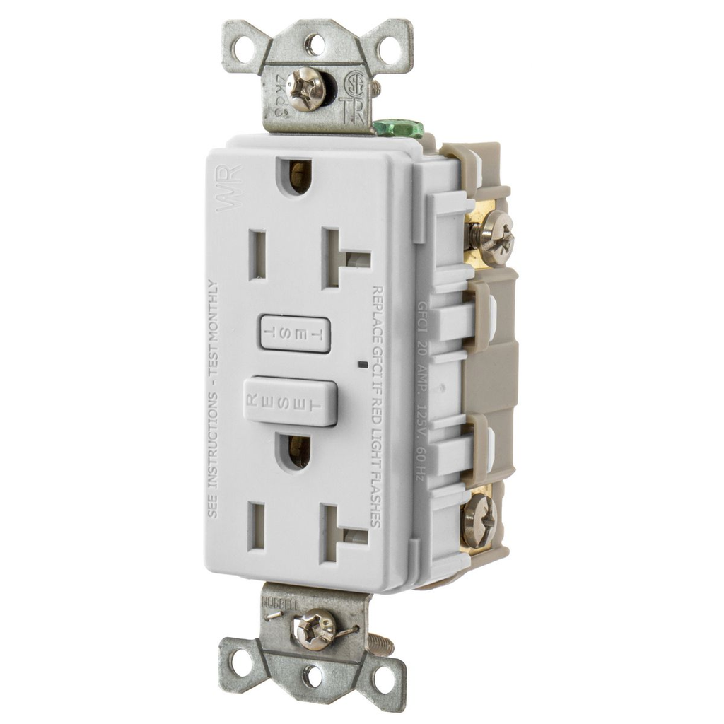 HUBBELL Hubbell GFTW20W 20A HUBBELL PRO GFR TRWR White