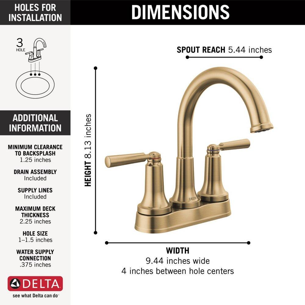 DELTA FAUCET Delta Faucet 2535-CZMPU-DST Two Handle Centerset Bathroom Sink Faucet