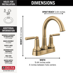 DELTA FAUCET Delta Faucet 2535-CZMPU-DST Two Handle Centerset Bathroom Sink Faucet