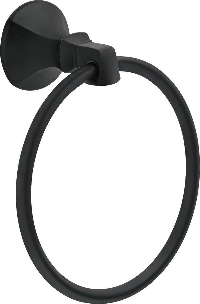 DELTA FAUCET Delta Faucet 76446-BL Ashlyn Round Closed Towel Ring in Matte Black