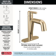 DELTA FAUCET Delta 15849LF-CZPD Nicoli Single Handle Pull-Down Bathroom Faucet
