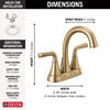 DELTA FAUCET Delta Faucet 2533lf-czmpu Two Handle Centerset Bathroom Faucet Champagne Bronze