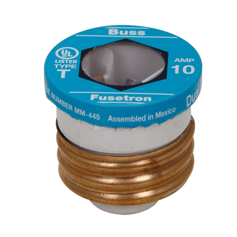 EATON Bussmann T-6-1/4 Plug Fuse Dual Element Plug Fuse 6-1/4 Amp 125V