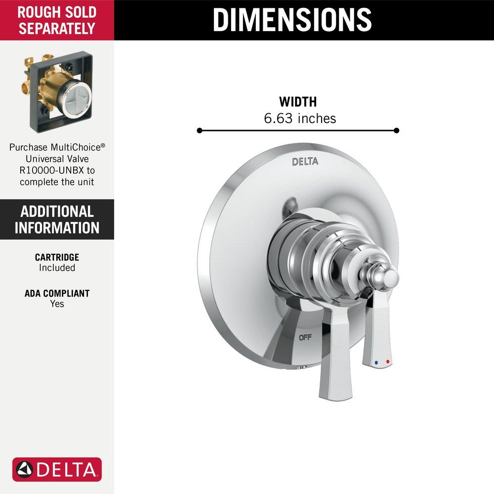 DELTA FAUCET Delta Faucet T17056 Dorval Two Handle Pressure Balancing Valve Trim in Chrome