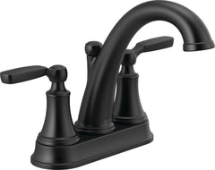 DELTA FAUCET Delta Faucet 2532LF-BLMPU Woodhurst Two Handle Centerset Bathroom Sink Faucet Matte Black