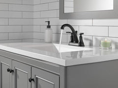 DELTA FAUCET Delta Faucet 2532LF-BLMPU Woodhurst Two Handle Centerset Bathroom Sink Faucet Matte Black