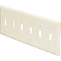 LEGRAND Pass & Seymour TP6-I 6-Gang TradeMaster Nylon Toggle Switch Wall Plate, Ivory