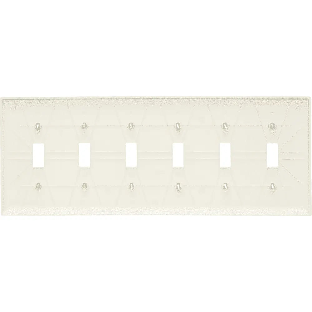 LEGRAND Pass & Seymour TP6-I 6-Gang TradeMaster Nylon Toggle Switch Wall Plate, Ivory