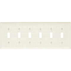 LEGRAND Pass & Seymour TP6-I 6-Gang TradeMaster Nylon Toggle Switch Wall Plate, Ivory
