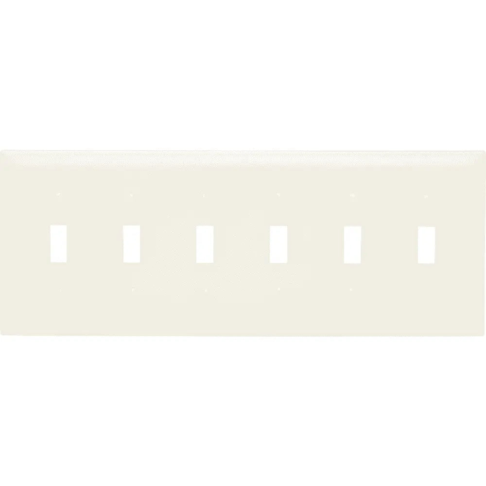LEGRAND Pass & Seymour TP6-I 6-Gang TradeMaster Nylon Toggle Switch Wall Plate, Ivory