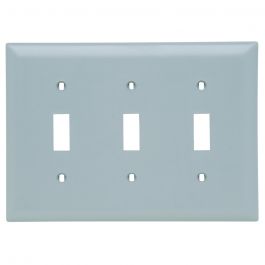 LEGRAND Pass & Seymour TP3GRY Standard Wallplate 3 Gangs 5 in H x 6-3/8 in W Replacement MPN