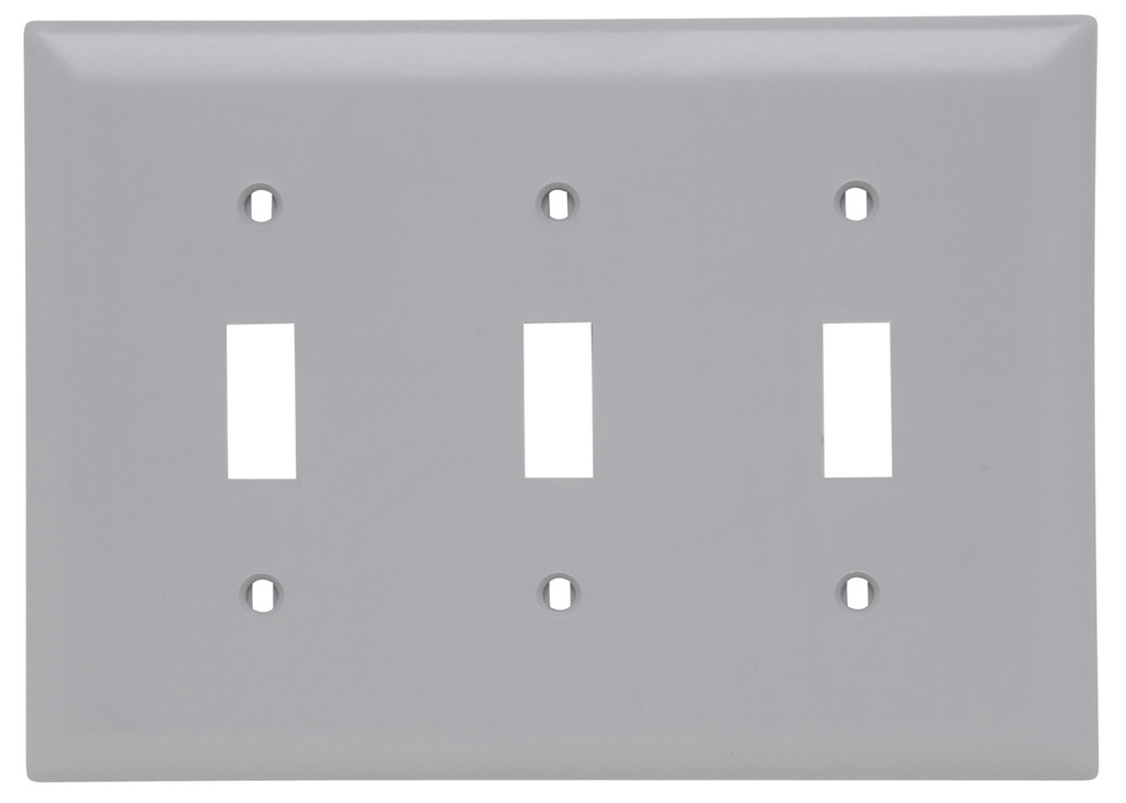 LEGRAND Pass & Seymour TP3GRY Standard Wallplate 3 Gangs 5 in H x 6-3/8 in W Replacement MPN