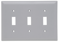 LEGRAND Pass & Seymour TP3GRY Standard Wallplate 3 Gangs 5 in H x 6-3/8 in W Replacement MPN