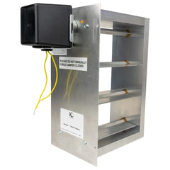 IO HVAC CONTROLS iO HVAC Controls HD-2410-BM 24 x 10 Rectangular Two-Position Zone Damper - 2 Wire Actuator - Bottom Mount