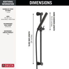 DELTA FAUCET DELTA FAUCET 57085-BL Compel Slide Bar Hand Shower