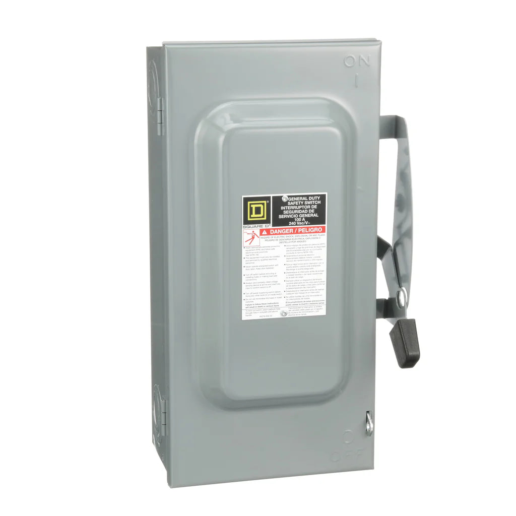 SCHNEIDER ELECTRIC Square D D323N Safety Switch Fusible 100A 3P NEMA-1 240V , Single Throw