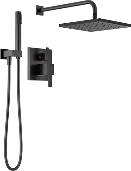DELTA FAUCET Delta Faucet 342701-BL Modern Raincan Shower System Matte Black
