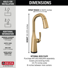 DELTA FAUCET Delta 9976T-CZ-PR-DST Stryke Touch Bar Faucet Single Hole
