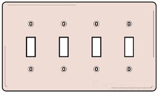 HUBBELL Hubbell Wiring Device-Kellems P4W WALLPLATE, 4-G, 4) TOG, WH