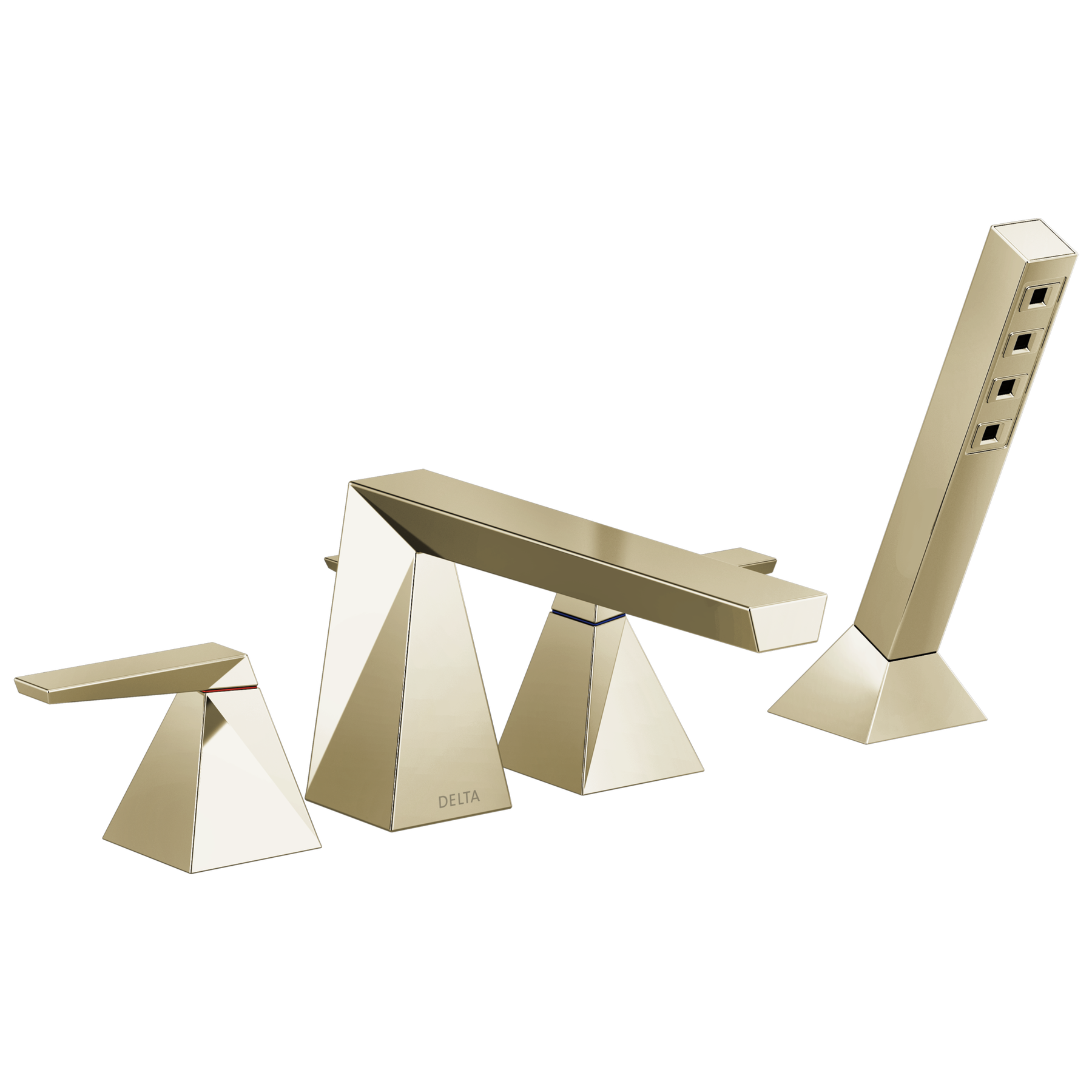 DELTA FAUCET Delta T4743-PN-PR Roman Tub Trim Trillian Two-Handle with Hand Shower 1.75 GPM Deck-Mount