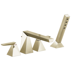 DELTA FAUCET Delta T4743-PN-PR Roman Tub Trim Trillian Two-Handle with Hand Shower 1.75 GPM Deck-Mount