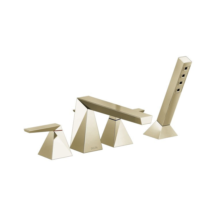 DELTA FAUCET Delta T4743-PN-PR Roman Tub Trim Trillian Two-Handle with Hand Shower 1.75 GPM Deck-Mount
